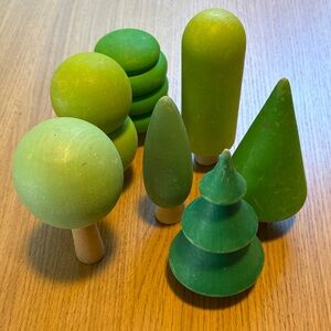 Wooden Green Tree Set for Kids